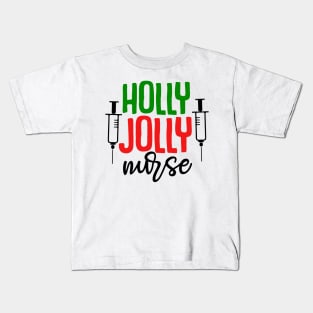 Holly Jolly Nurse Kids T-Shirt